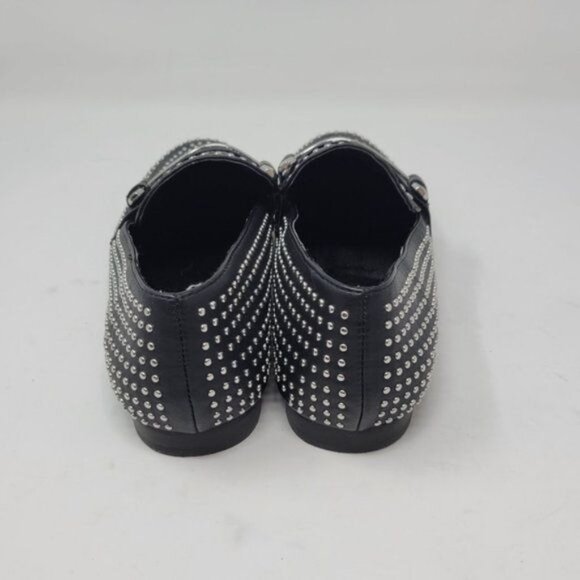 Steve Madden Kast Studded Loafer Flat Black Silver - Picture 4 of 9